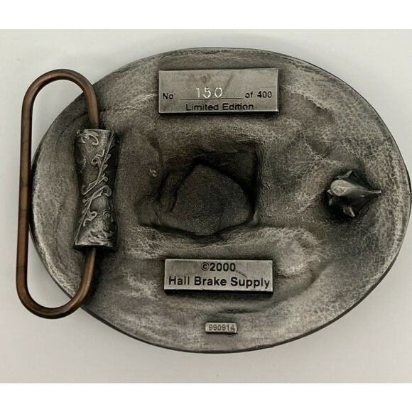 Vintage 2000 Hall Brake Supply Millennium Limited Edition Pewter Belt Buckle - Picture 6 of 8